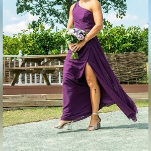 JJs House One Shoulder Plum Dress